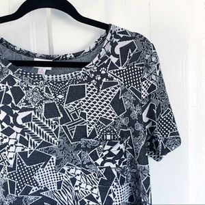 EEUC LuLaRoe Carly Dress - Black & White Stars